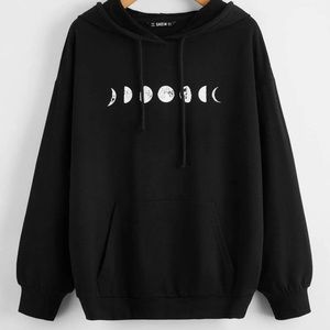 Cute Casual Moon 🌙 Phase Pullover Hoodie